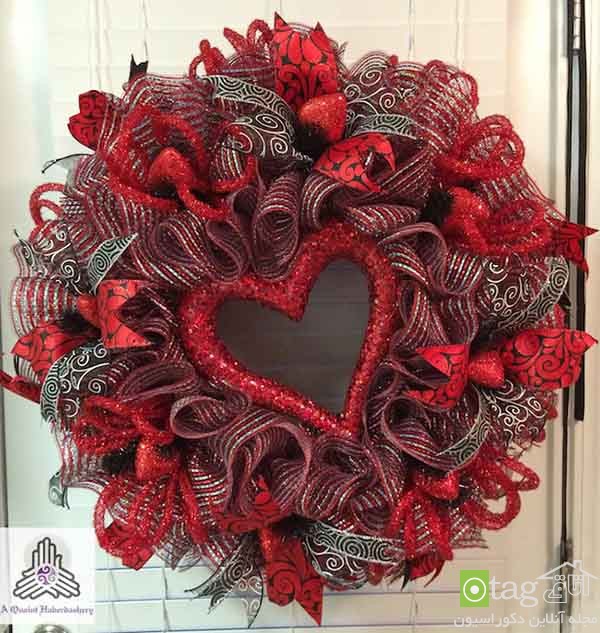 Colorful Valentines Day wreath design ideas 10 مدل های جدید حلقه گل و آویزهای دکوری مناسب روز عشاق