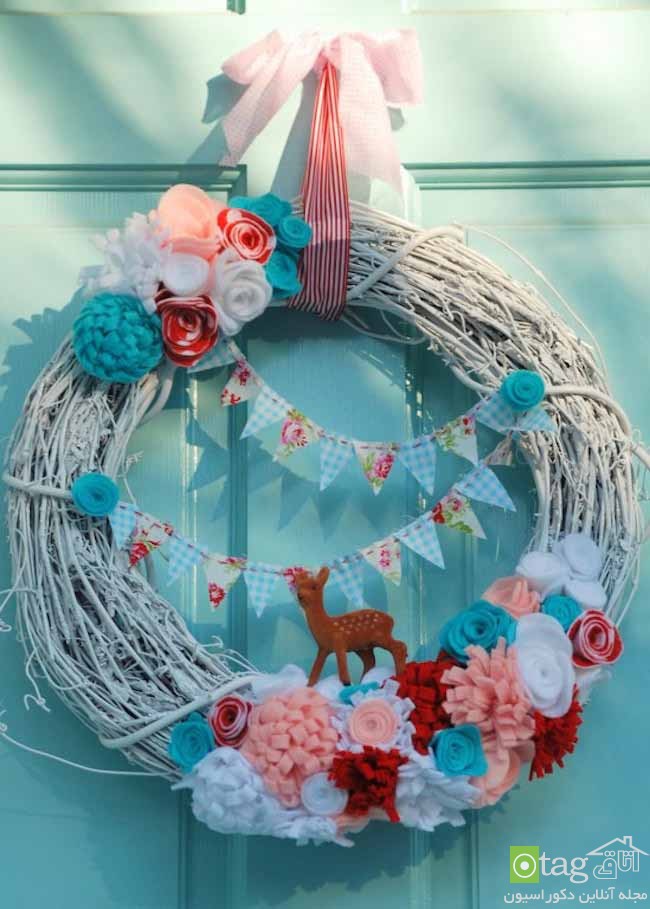 Colorful Valentines Day wreath design ideas 12 مدل های جدید حلقه گل و آویزهای دکوری مناسب روز عشاق
