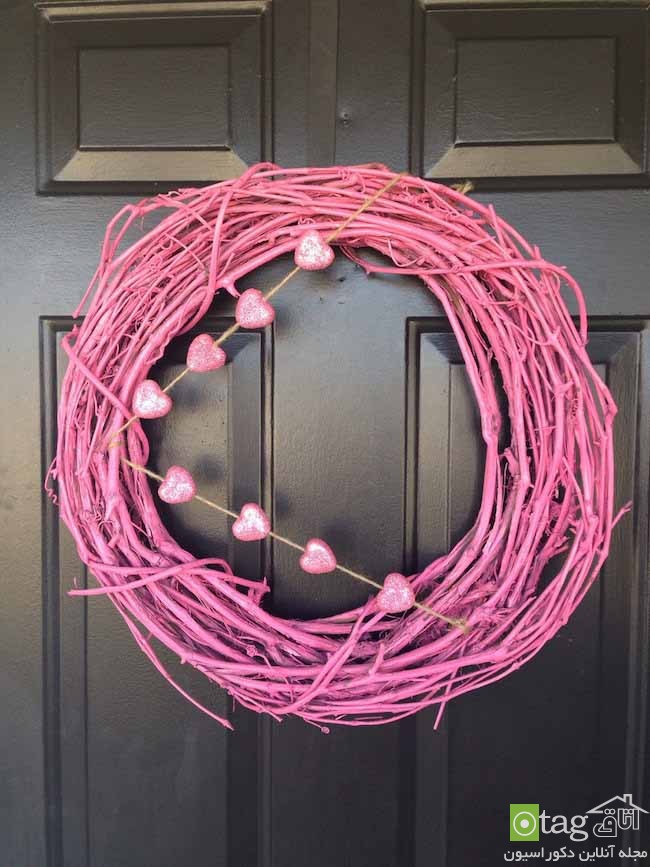 Colorful Valentines Day wreath design ideas 13 مدل های جدید حلقه گل و آویزهای دکوری مناسب روز عشاق