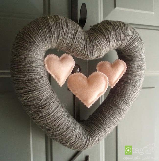 Colorful Valentines Day wreath design ideas 2 مدل های جدید حلقه گل و آویزهای دکوری مناسب روز عشاق
