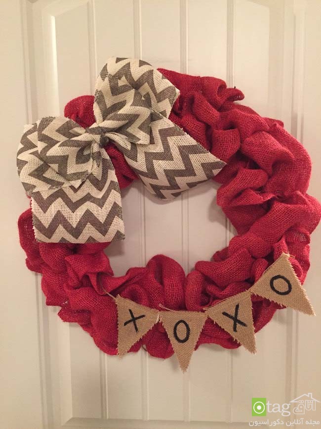 Colorful Valentines Day wreath design ideas 5 مدل های جدید حلقه گل و آویزهای دکوری مناسب روز عشاق