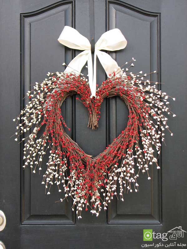 Colorful Valentines Day wreath design ideas 7 مدل های جدید حلقه گل و آویزهای دکوری مناسب روز عشاق