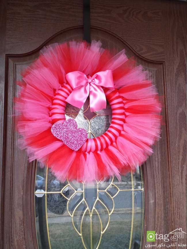Colorful Valentines Day wreath design ideas 8 مدل های جدید حلقه گل و آویزهای دکوری مناسب روز عشاق