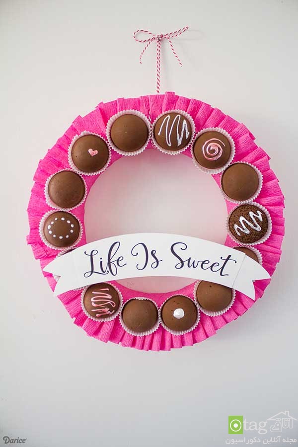 Colorful Valentines Day wreath design ideas 9 مدل های جدید حلقه گل و آویزهای دکوری مناسب روز عشاق